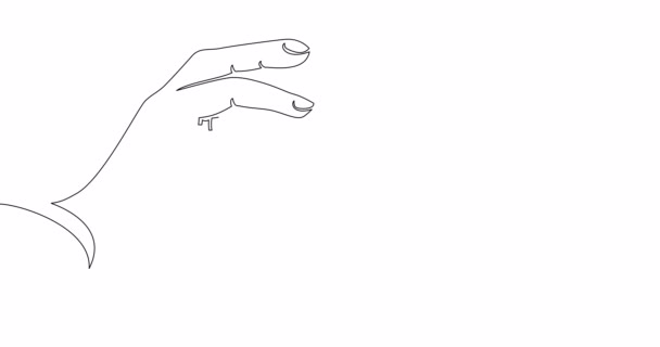 Self Drawing Line Animation Happy Client Continuous Line Drawn Concept — Vídeo de Stock