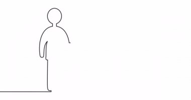 Self drawing line animation human communication continuous one single line drawn concept video