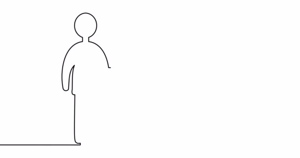 Self Drawing Line Animation Human Communication Continuous One Single Line — Stock Video