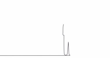 Self drawing line animation family standing together continuous one single line drawn concept video