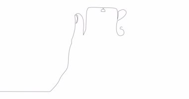 Self drawing line animation online assistant customer service continuous one single line drawn concept video