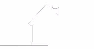 Self drawing line animation coffee house continuous one single line drawn concept video