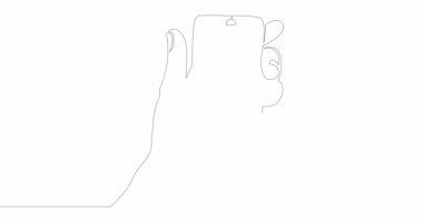 Self drawing line animation mobile online shopping continuous one single line drawn concept video