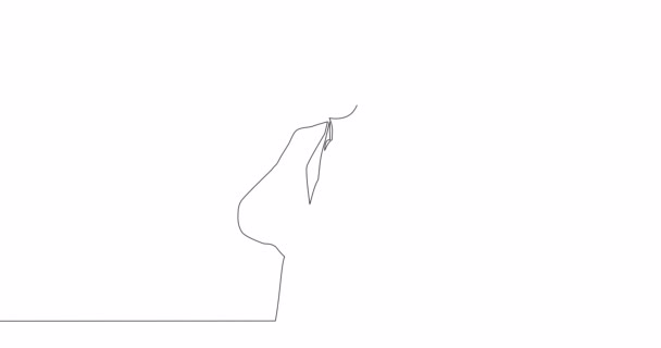 Self Drawing Line Animation Broker Businessman Standing Continuous One Single — Vídeo de Stock