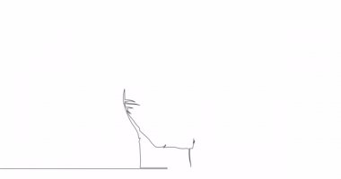 Self drawing line animation boss in crown continuous one single line drawn concept video