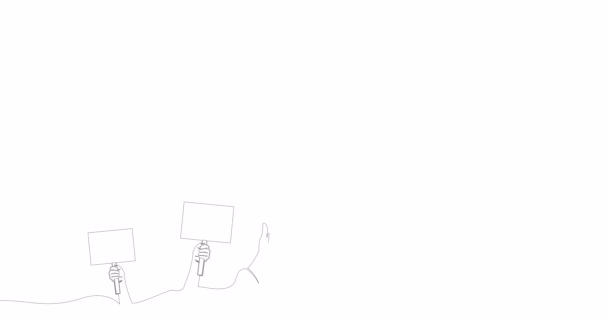Self Drawing Line Animation Political Meeting Speech Continuous One Single — Vídeo de Stock