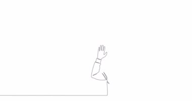 Otomatik çizim çizimi animasyon güvenlik kamerası ve hırsız sürekli tek bir çizgi çizilmiş konsept video