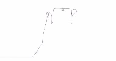 Kişisel çizim çizgi animasyonu Çevrimiçi eğitim akıllı telefon uygulaması tek satır çizilmiş konsept video