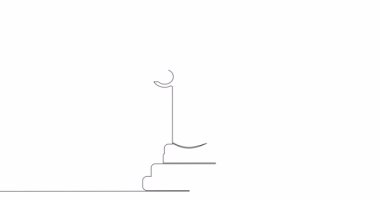 Kendi çizim çizgisi animasyon sütunları sürekli tek bir çizgi çizilmiş konsept video