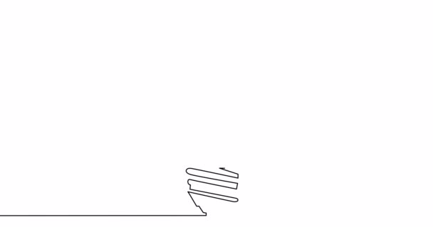 Анимация Линии Саморисования Лампочка Символом Доллара Непрерывно Одна Линия Нарисовал — стоковое видео