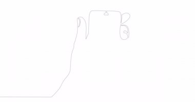 Kendi çizim hattı animasyon haber sunucusu akıllı telefon tek satır çizilmiş konsept video