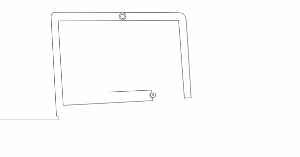 Self Drawing Line Animation Laptop Αγορά Online Κατάστημα Εύκολη Αμοιβή — Αρχείο Βίντεο