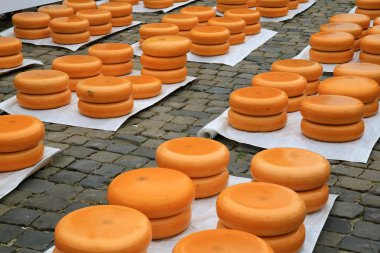 Dutch Gouda cheese market 04 clipart