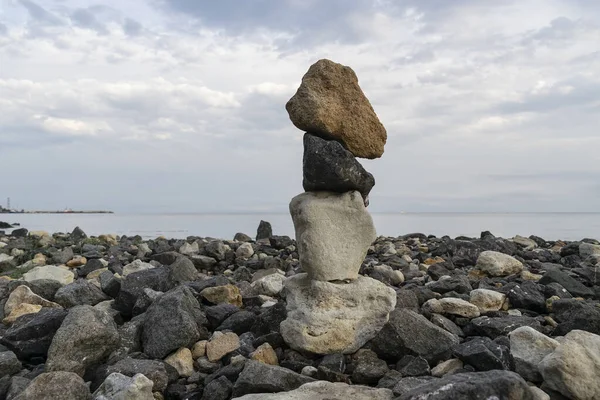 Rochers Sur Côte Mer Dans Nature — Photo