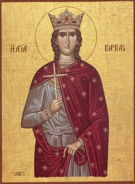 Saint Barbara Orthodox icon of the Byzantine style