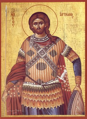 Orthodox icon of the Byzantine style St. Artemy