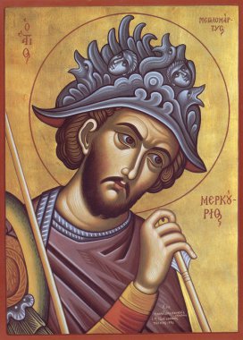 Orthodox icon of the Byzantine style Saint Mercury