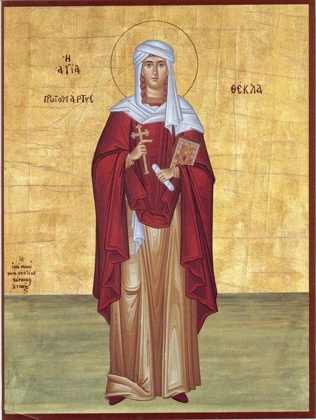 Orthodox Icon Byzantine Style Saint Thekla — ストック写真