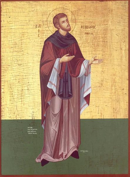 Ορθόδοξη Εικόνα Άγιος Θεόδωρος — Φωτογραφία Αρχείου