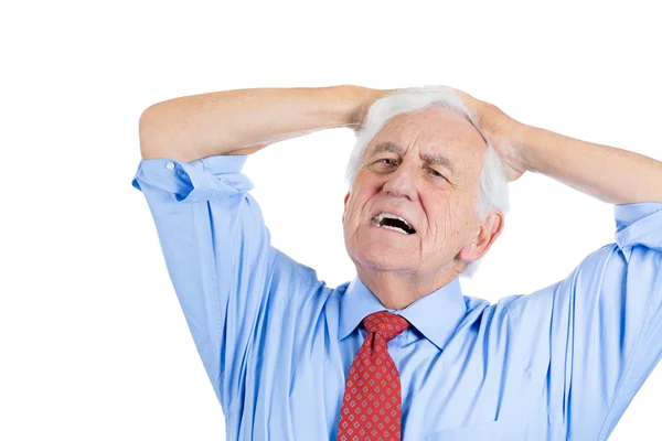Handsome elderly man stressed — Stock Photo, Image
