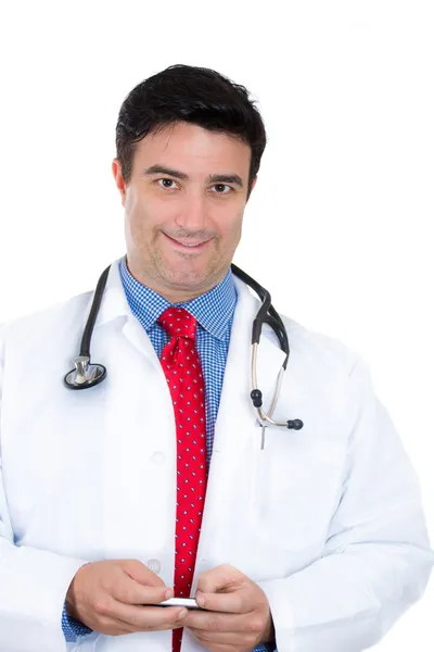 Læge med mobiltelefon - Stock-foto