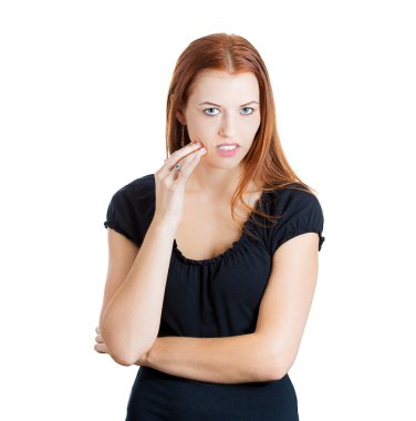 Dişi ağrıyan kadın.