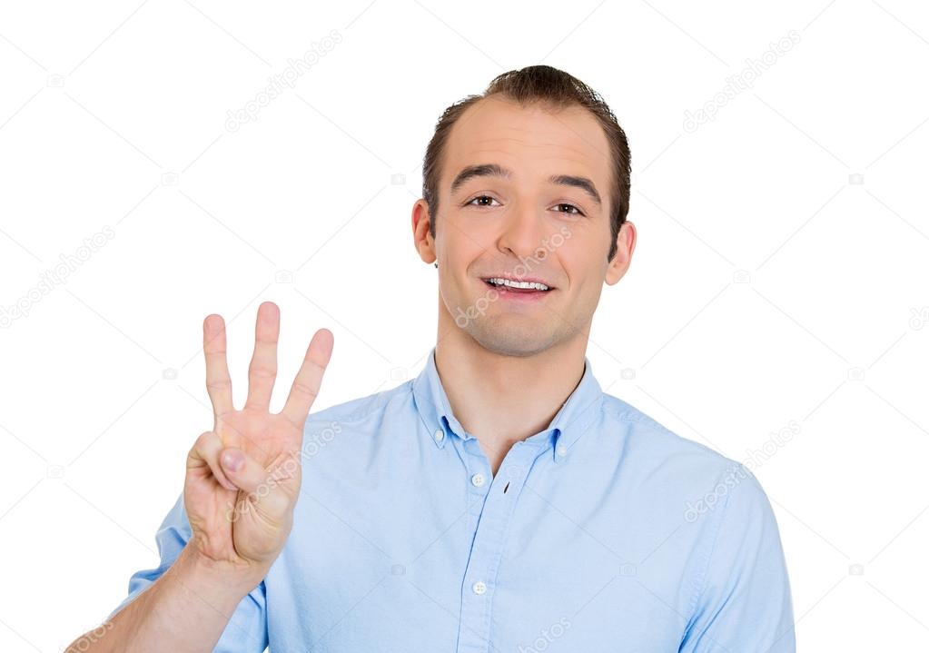 Man giving three fingers