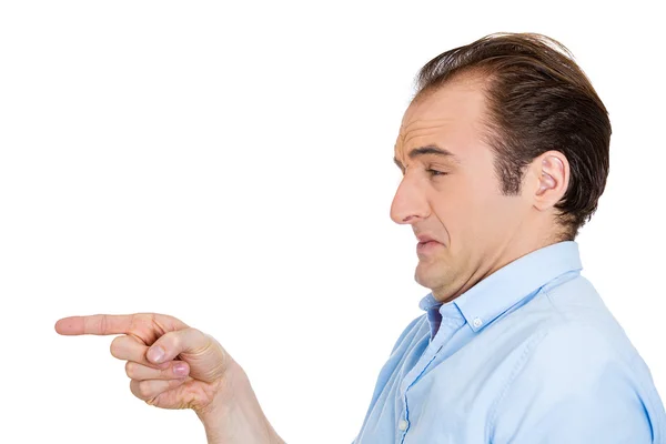 Disgusted man pointing — Stock Photo, Image