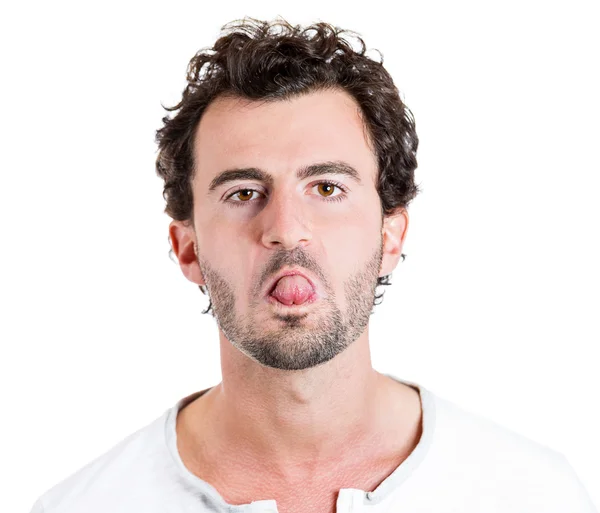 Homem com a língua para fora — Fotografia de Stock