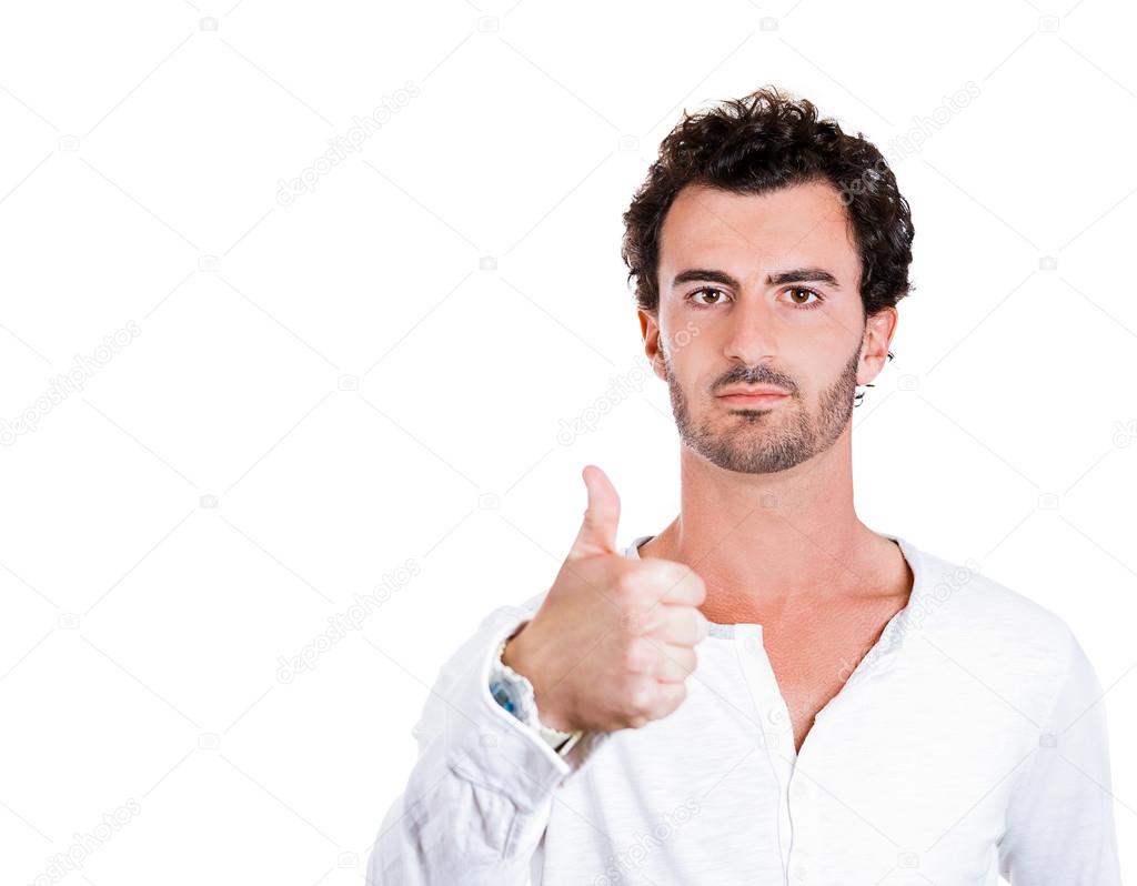 Man showing thumbs up sign