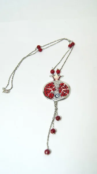 Pomegranate necklace — Stock Photo, Image