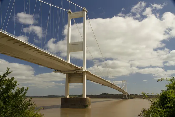 Il Severn Bridge, ponte sospeso che collega il Galles con Engla — Foto Stock