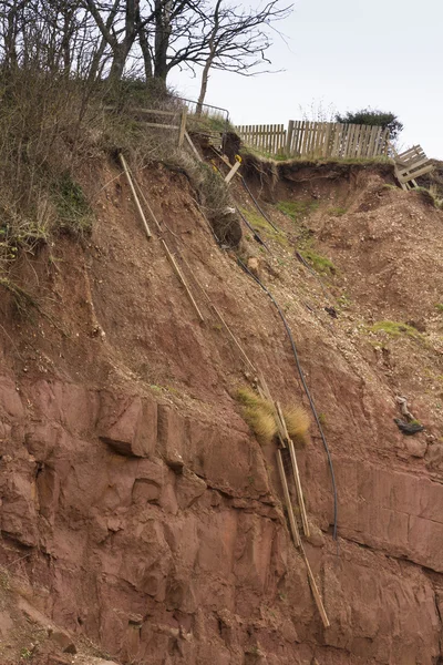 Cliff následky pádu, sidmouth — Stock fotografie