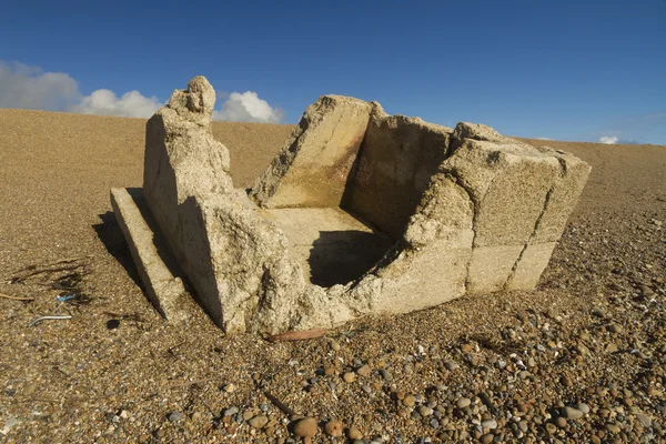 Remains of concrete Pillbox World War Two Pillbox. — Stock Photo, Image