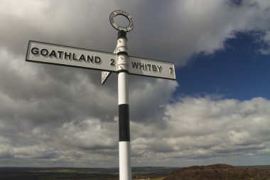 İngiliz parmak mesaj işareti, north yorkshire moors.