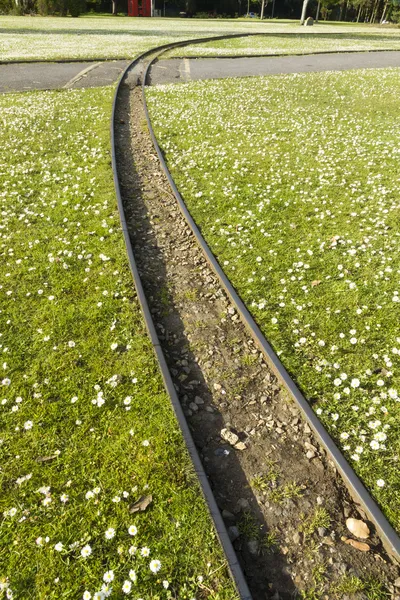 Trilhos ferroviários minituare — Fotografia de Stock