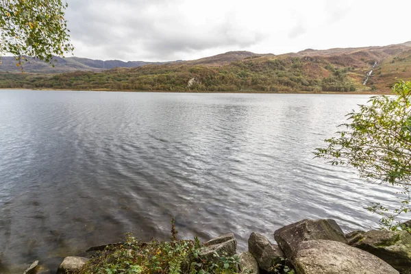 Llyn Lake Gwynant Nant Gwynant Pass Snowdonia País Gales Paisagem — Fotografia de Stock