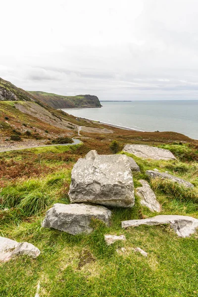 Widok Północne Wybrzeże Półwyspu Llińskiego Północna Walia Portret — Zdjęcie stockowe