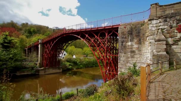 View First Iron Bridge Ironbridge Telford Shropshire Landscape Video – Stock-video