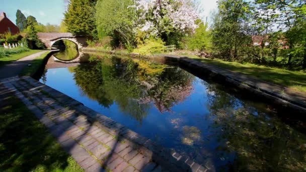 Video Canal Lock Lapworth Birmingham Stratford Avon Canal Landscape — ストック動画