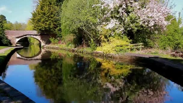 Video Canal Lock Lapworth Birmingham Stratford Avon Canal Landscape Wideangle — Stok Video