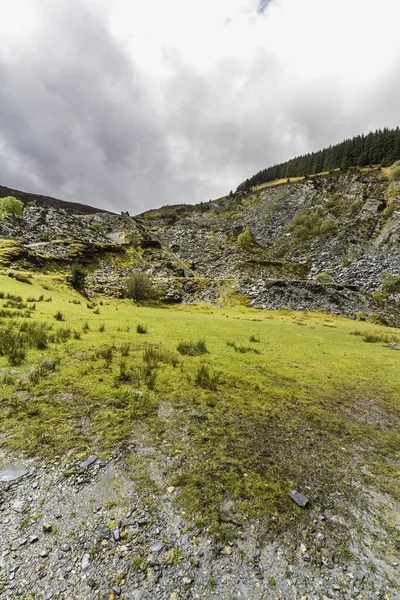 Penmachno Slate Quarry Snowdonia North Wales Portrait Wide Angle — Stock Photo, Image