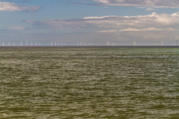 Rows Wind Turbines Sea Llandudno North Wales — Stockfoto