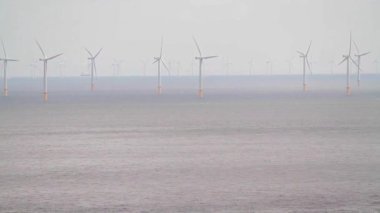 Video, Many Wind turbines at sea from Llandudno, North Wales, UK.    