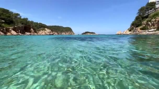 Floating in the sea in Ibiza — Stock Video