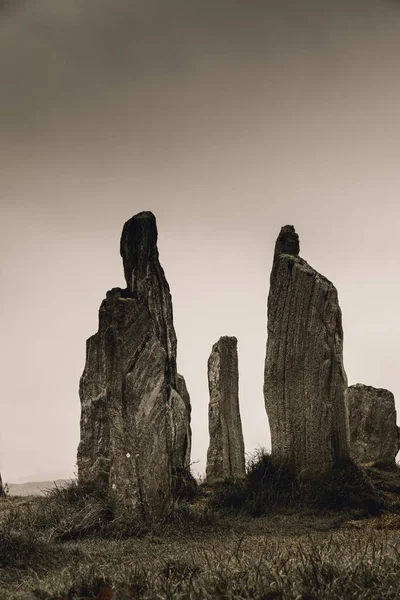 Ancient Magic Calanais Standing Stones Circle Erected Neolithic Men Worship — Photo