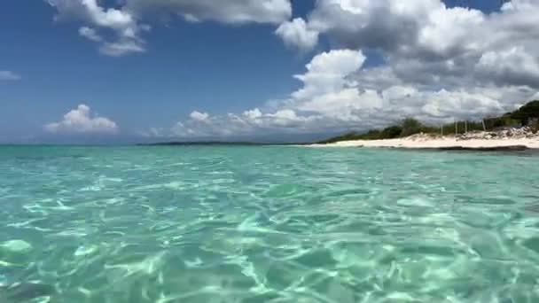 Crystal Clear Waters Sea Pedernales Dominican Republic Border Haiti Turquoise — Stock video