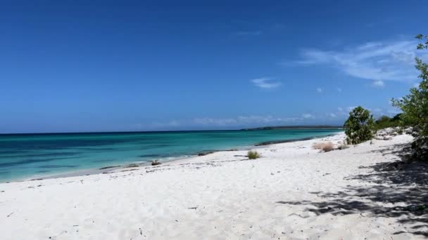 Panoramic Views Scenic White Sands Turquoise Sea Playa Cueva Las — Video