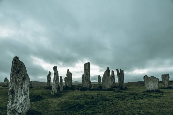 Ancient Magic Calanais Standing Stones Circle Erected Neolithic Men Worship Images De Stock Libres De Droits
