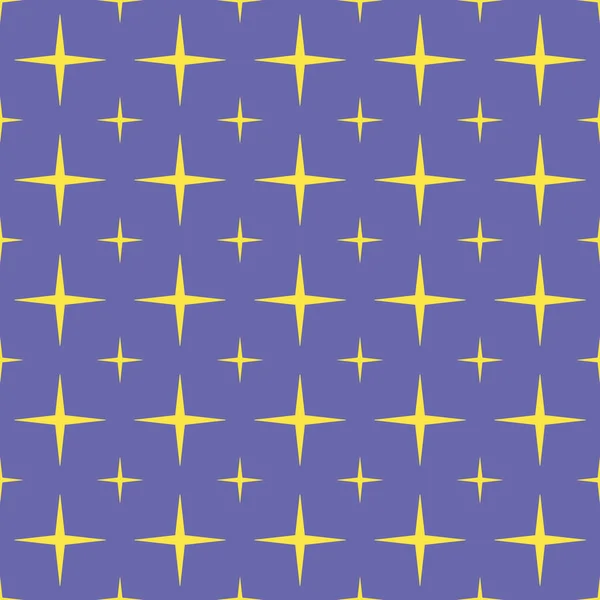 Modèle d'étoiles fond sans couture de couleur jaune et lilas — Image vectorielle
